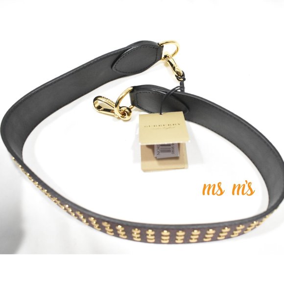 NWT Burberry DARK PLUM Studded bag strap - Picture 3 of 4